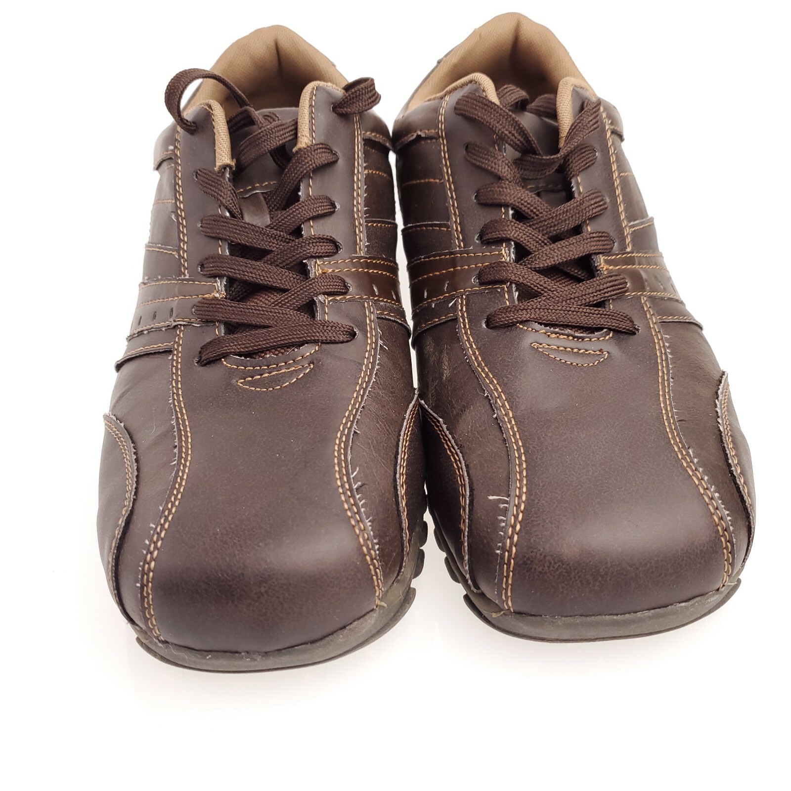 Brown Leather Men Shoes Lace Up 