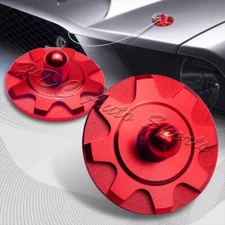 Universal JDM Red Aluminum Hardware Bonnet Racing Hood Pin Lock Appearance Kit