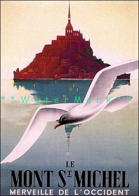 289693 Le Mont St Michel 1937 France Europe Tourism PRINT POSTER