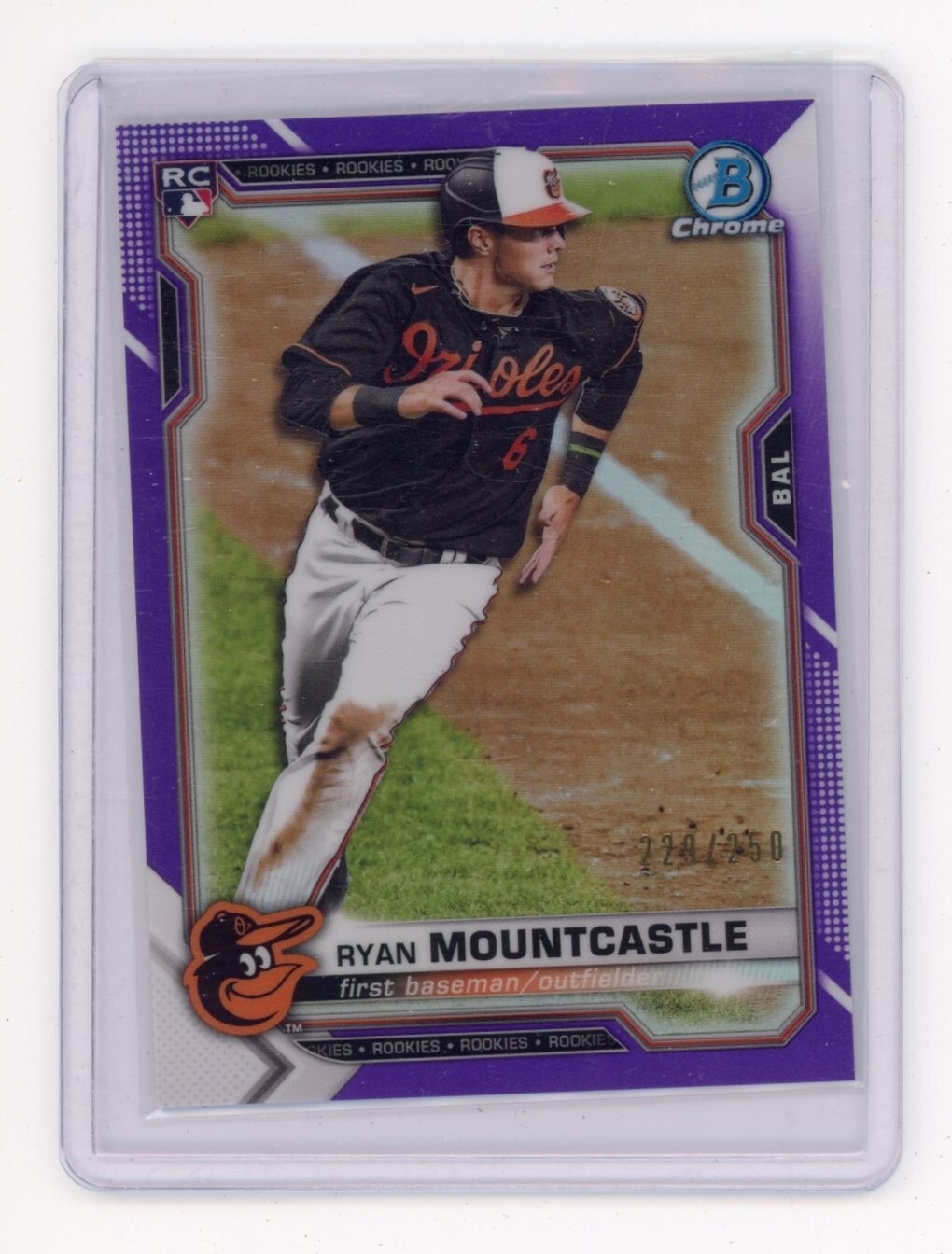 2021 Bowman Chrome Ryan Mountcastle  Purple Refractor Rookie SP 032/250 Card #64