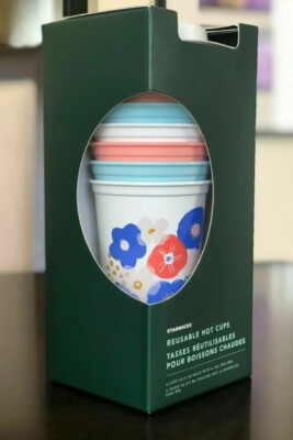STARBUCKS SPRING EASTER 2020 REUSABLE HOT CUPS 6 PACK LIMITED EDITION 