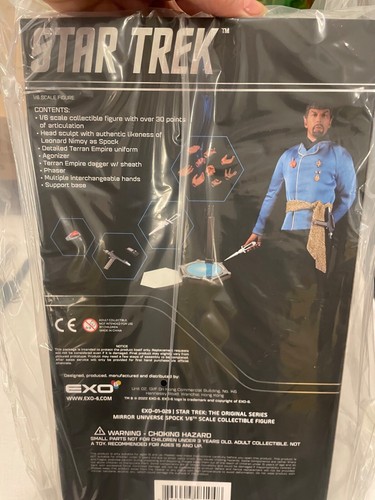 Star Trek TOS Mr. SPOCK Espejo Espejo Escala 1:6 30 cm Figura EXO-6 NUEVO - Imagen 4 de 4