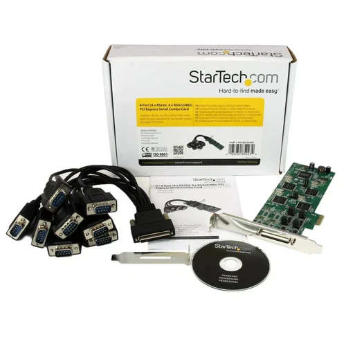 8 Port PCI Express (PCIe) RS-232/422/485 Serial Card - 4 x RS232 4 x RS422 / RS4