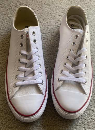 Converse 8.5 Unisex Chuck Taylor All Star Leather Low Top Shoes White  132173C 886951121915 | eBay