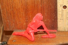 Vintage 1960's Red Plastic Western Toy Indian