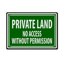 Aluminum Horizontal Metal Sign Private Land Weatherproof Street Signage