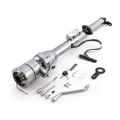 32'' Column Shift Tilt Steering Column w/ Ignition Keys & Steering Wheel Adapter