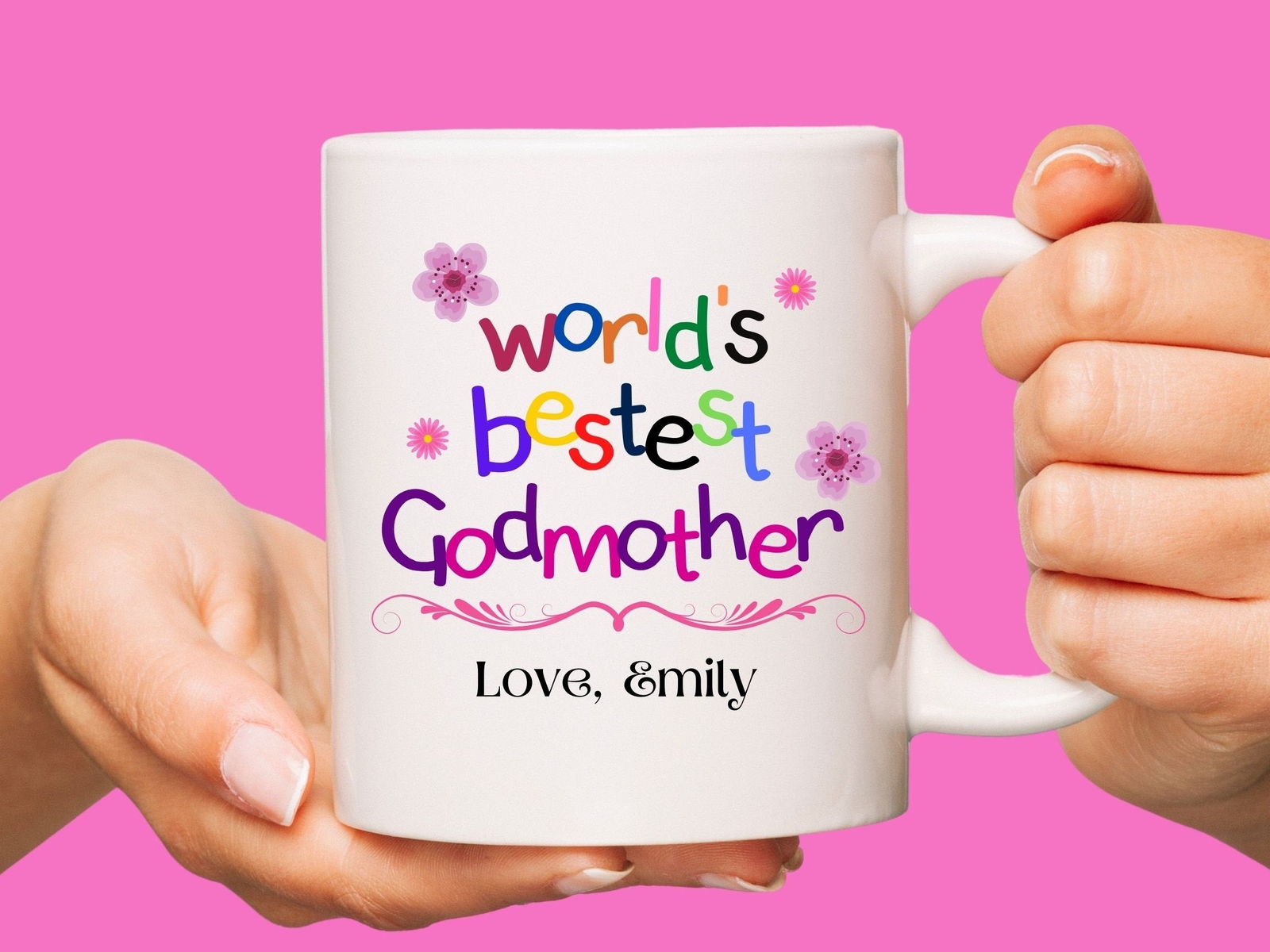 Custom World's Bestest Godmother Coffee Mug Godmother Gift Mug Godmother