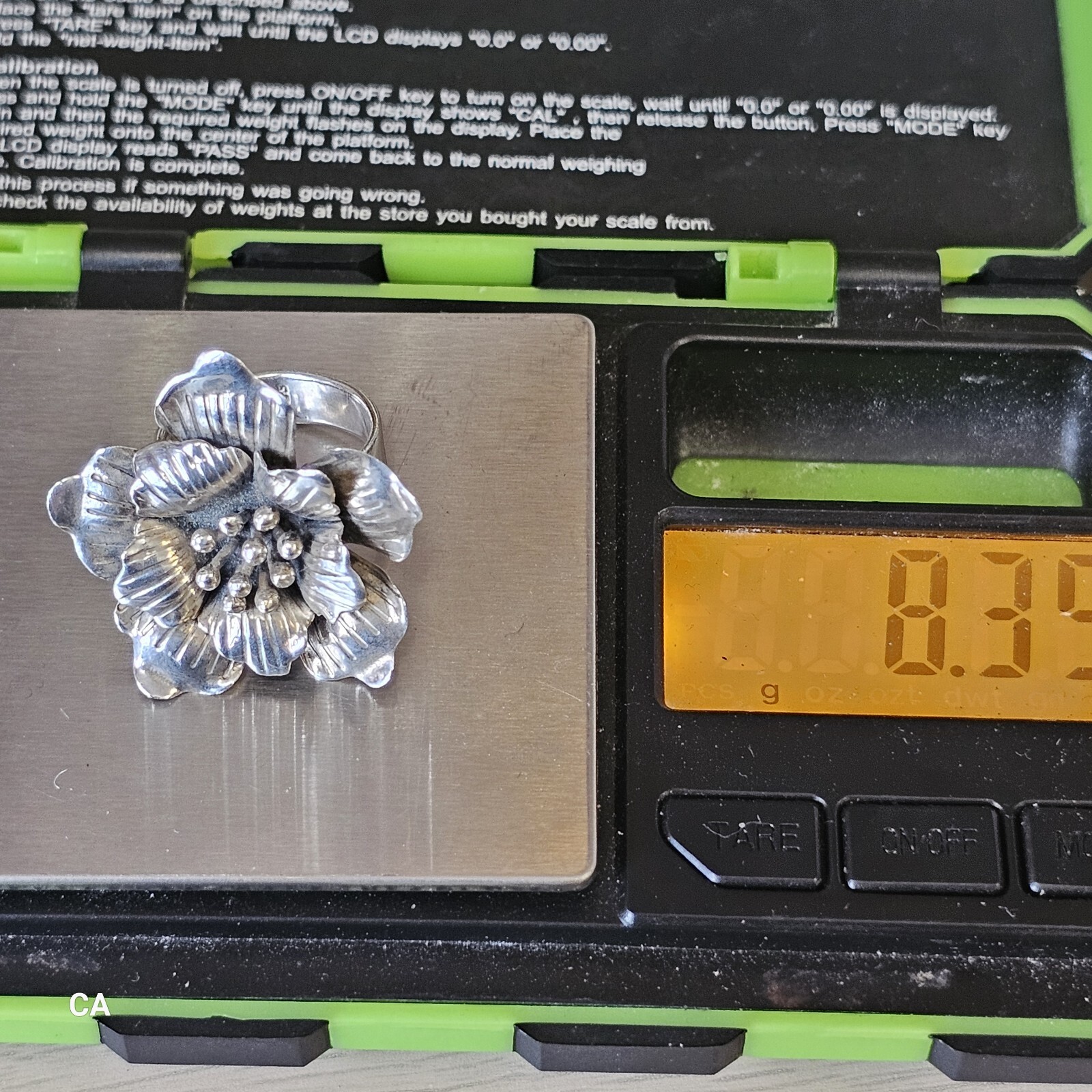Photo 9 of Sterling Silver Hand Crafted Flower Ring Size M