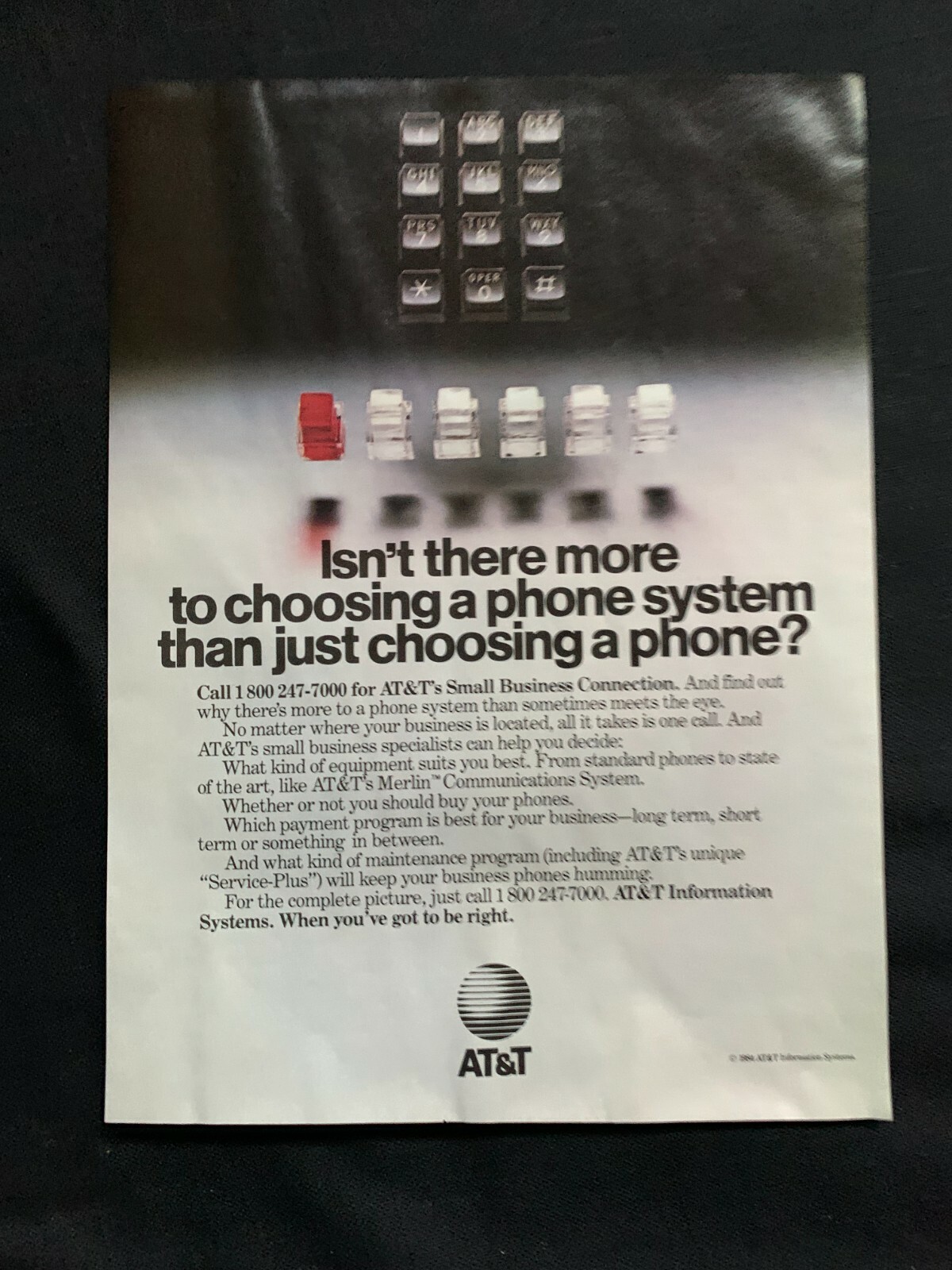 VINTAGE 1984 AT&T PRINT AD! | eBay