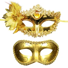 2pcs Couple Mardi Gras Venetian Masquerade Ball Mask Party Collection Halloween