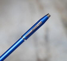 Magnificent Cross Century Ballpoint Pen In Matte Blue Lacquer  Chrome