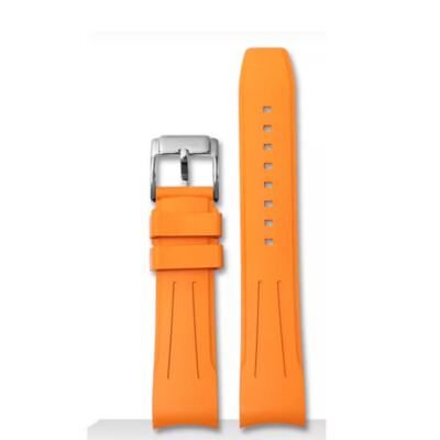 Curved End FKM Fluroro Rubber Watch Band Strap Bracelet 18 19 20 21 22 24mm