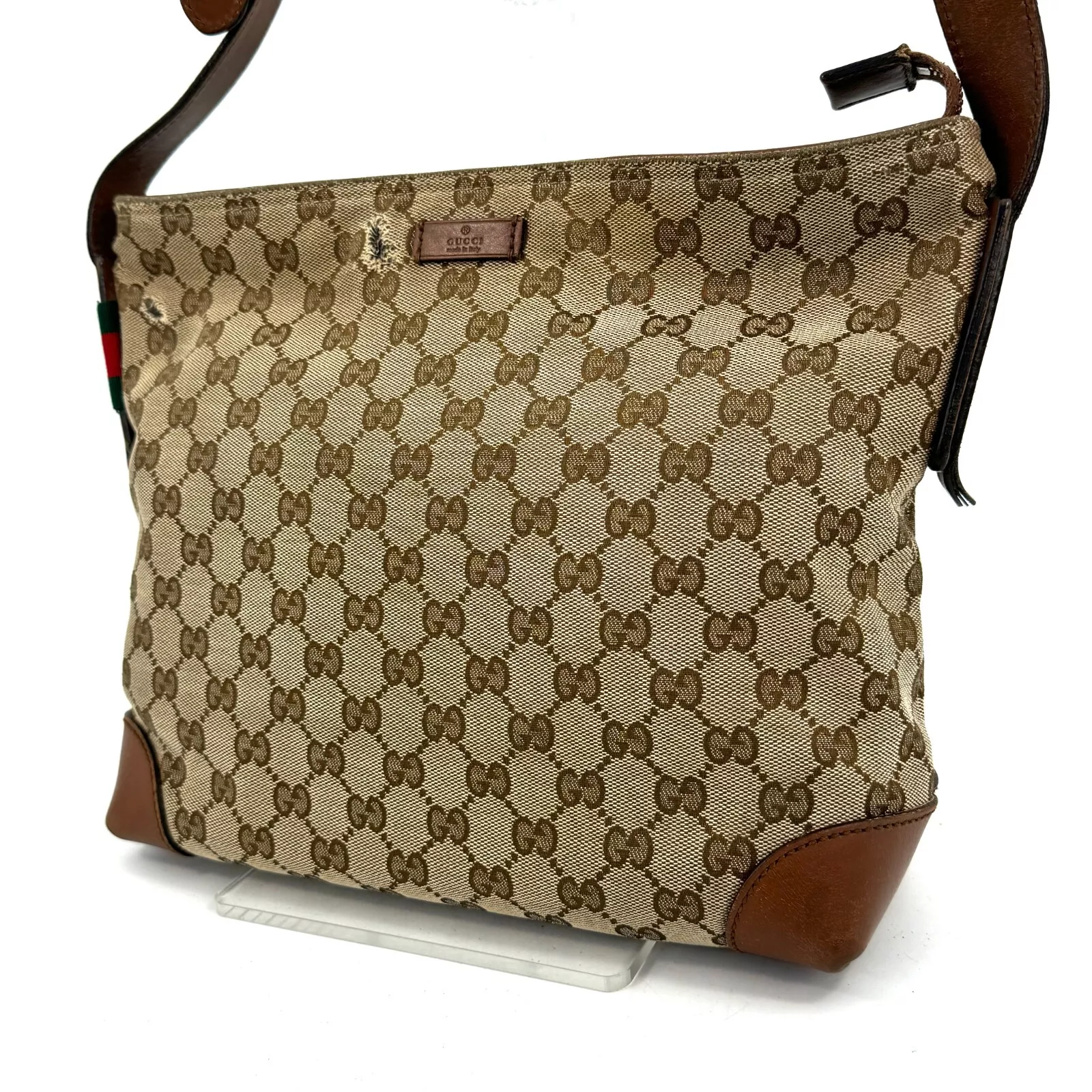 sac bandoulière gucci GG toile sherry