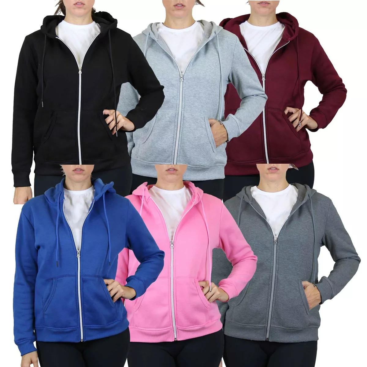 Ladies warm zip up hoodies hot sale