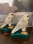 Vintage Takahashi Bookends White Falcon Pair Ceramic Porcelain Figurines — photo 3