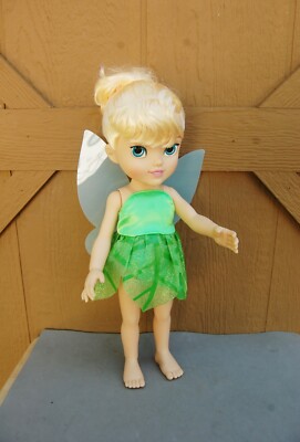 Disney Tinker Bell Character Doll 16" Peter Pan Movie Wings Toddler Green  Dress | eBay