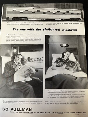 Original train AD: The car with the Staggered windows # GO PULLMAN
