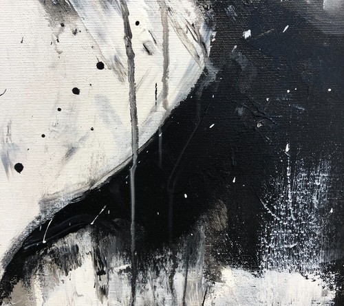 Modern Art: Black White Woman Female Painting - Picture 6 of 7