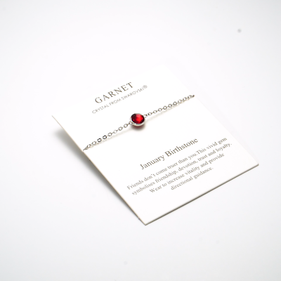 Philip Jones January (Garnet) Adjustable Birthstone Ring Created With Zircondia® Crystals