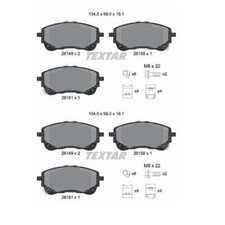 2x Textar 2614901 Bremsbelagsatz Scheibenbremse Vorne für Suzuki Swace Toyota