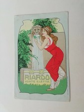 Cartolina Pubblicitaria Riardo Fonte Eletta acqua Ferrarelle Donnina Liberty 