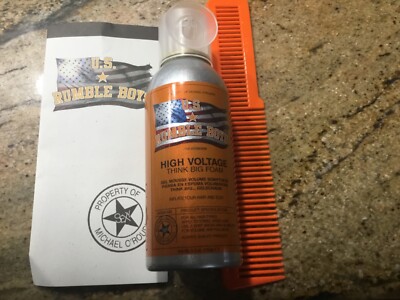 MICHAEL O'ROURKE RUMBLE BOYS HIGH VOLTAGE THICK BIG hair FOAM GEL MOUSSE & comb