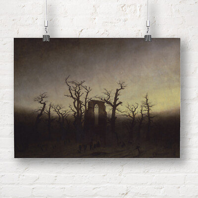 Caspar David Friedrich: Abtei im Kloster Eichwald zwischen Eichen Kunstdruck/Poster
