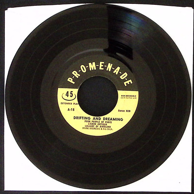 PROMENADE MARK ANDREWS & HIS ORCH. DRIFTING AND DREAMING...EP VINYL 45 VG 43-170