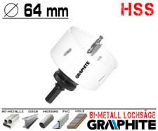 HSS Bi-Metall Lochsäge Metall Bohrkrone Ø 64 mm Dosen Bohrer Loch Fräser PROFI