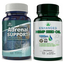 Adrenal Support Weight Loss Energy Booster Pills Hemp Seed Oil Joint Supplement