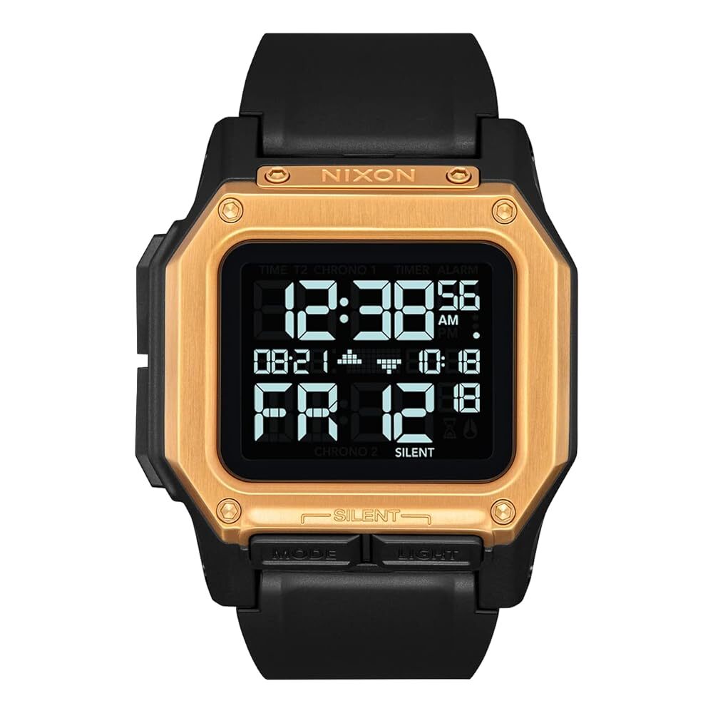 Nixon Men's Regulus Black Gold Chronograph Digital 46mm Watch