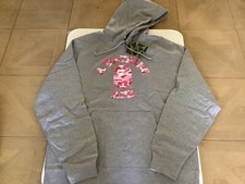 Authentic a bathing ape bape abc camo college pullover hoodie gray 2XL new