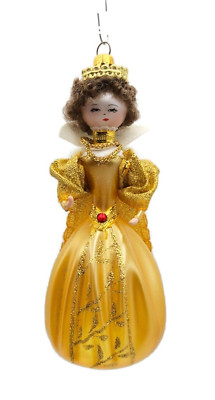 Sofferia De Carlini Queen Victorian Lady Gold Italian Christmas Tree Ornament
