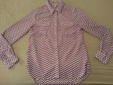 Womens American Eagle Outfitters Dress Shirt S Small Purple Button Blouse