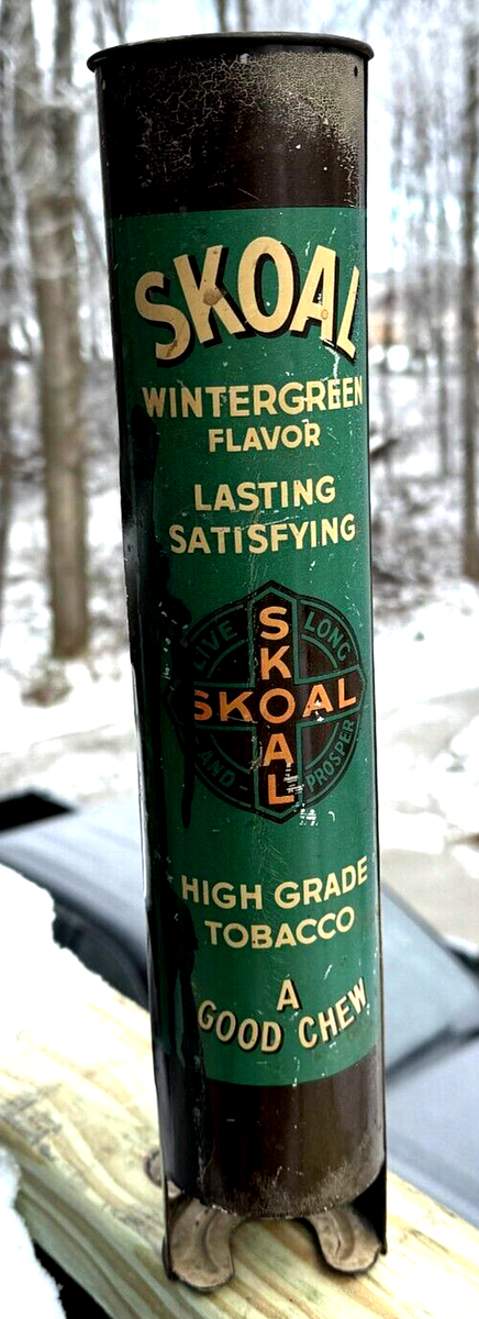 Vintage Metal Skoal Snuff Chew Tobacco Can Dispenser Metal Sign neat one!