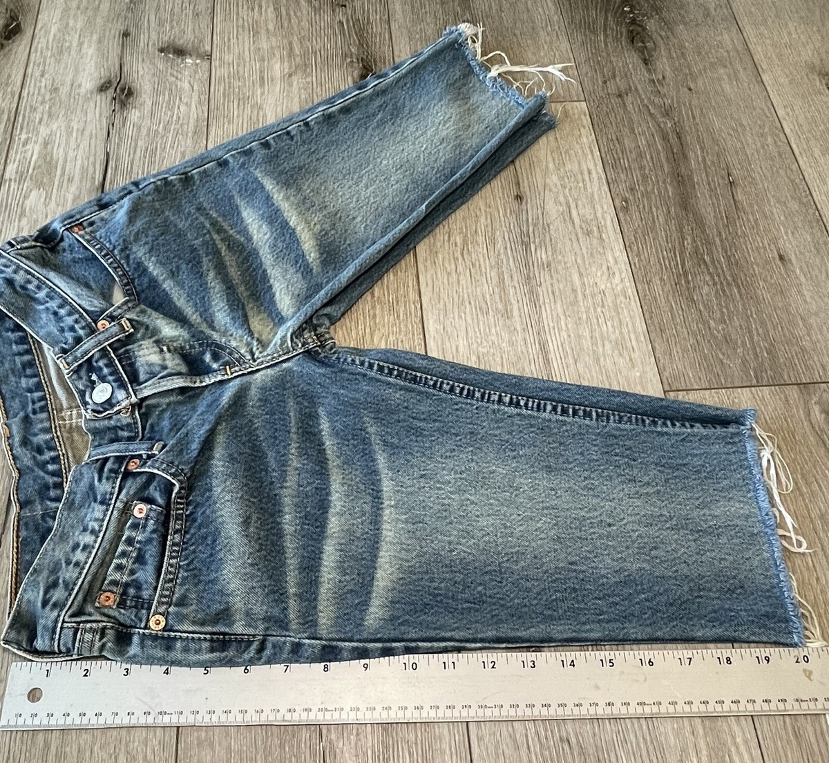 Levi's 593 Blue Jeans Button Fly Shorts Low Rise Women's