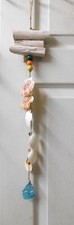 Seashell Wind Chime Sea Glass Suncatcher Driftwood 23.5" Handmade G