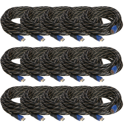 15 pcs 25 ft HDMI 4K Gold Cable HDTV 60HZ Gaming Streaming PS4 Xbox High Speed