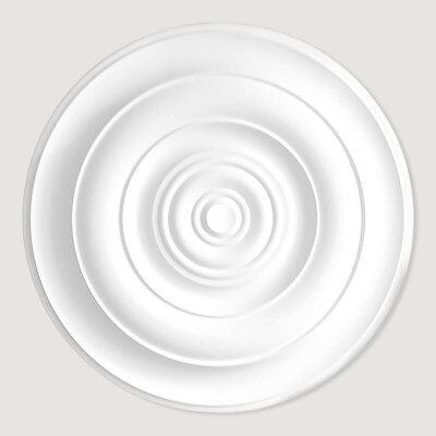 Deckenrosette Polyurethanharz - konzentrischer Kreis modern 'Cunicolo' Durchmesser 46 cm
