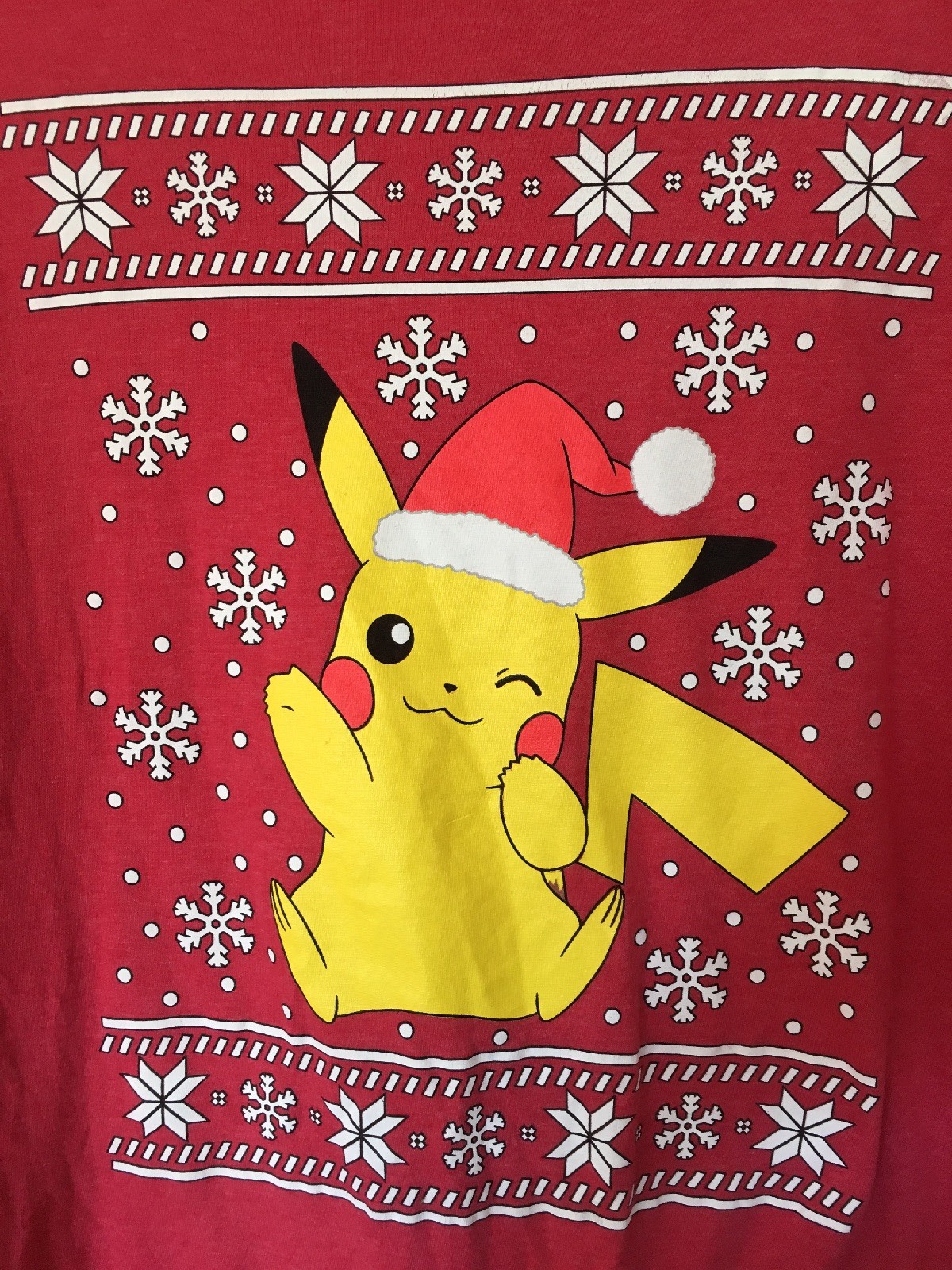 Mens Pokemon Red Pikachu Santa Hat Christmas Holiday … Gem
