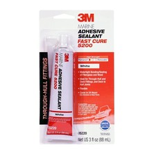 3M Marine Adhesive Sealant Fast Cure 5200, White, 3 fl oz tube