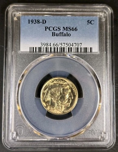 1938-D Buffalo Nickel PCGS MS-66 - TONED STUNNER! - SUNSET ORANGE & PEACH