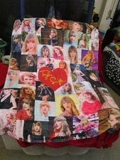 TAYLOR SWIFT COLLAGE PLUSH THROW LIGHTWEIGHT BLANKET NIP