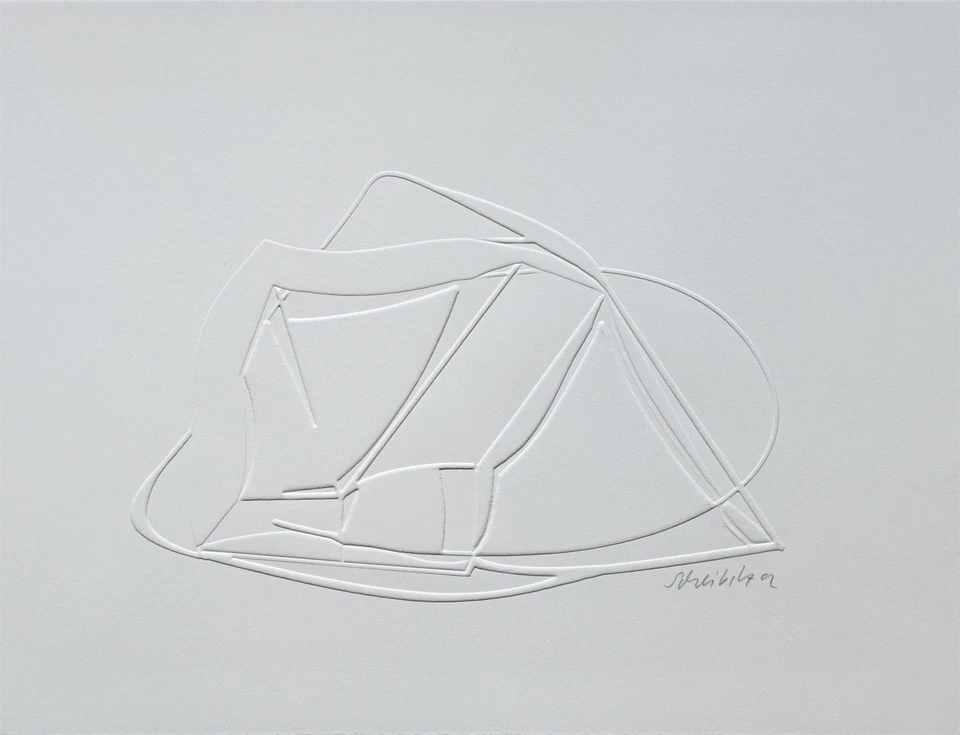 Thomas Scheibitz Contemporary Griffelkunst Kupfertiefdruck Blindprägung 2002 - Bild 3 von 3