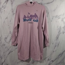UNIQLO Disney Stories Hoodie Sweat Dress Purple Women's XS Pink Cotton.