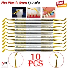 Flat Plastic Composite Filling Instrument 3mm Double-Ended Tools with Golden Tip