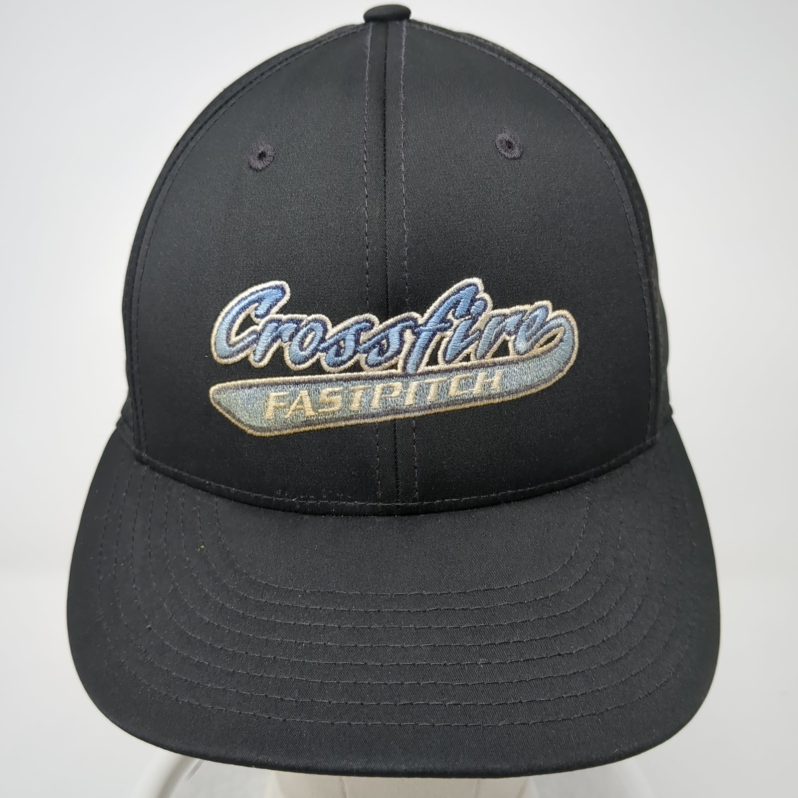 Crossfire Fastpitch Fitted Hat Solid Black Small … - image 2
