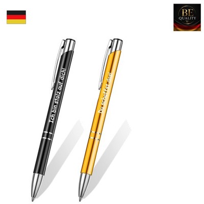 Nezyo 2er Set Kugelschreiber mit inspirierenden Zitaten Schwarz Gold Metall