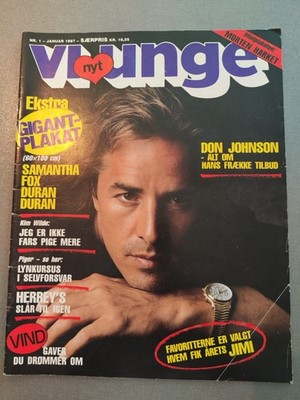 DON JOHNSON, KIM WILDE, PET SHOP BOYS, A-HA in VI UNGE magazine Denmark 1987.